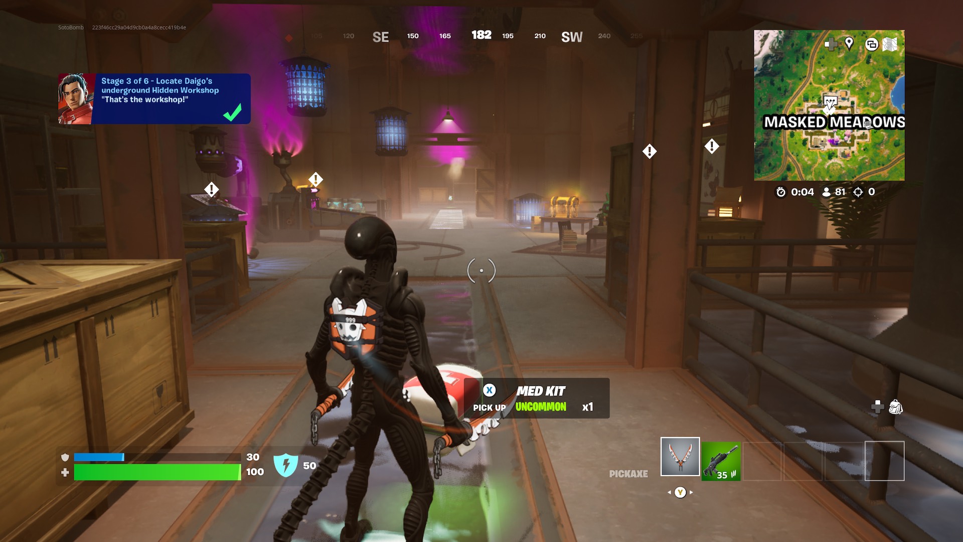 Wie man Daigos unterirdische versteckte Workshop in Fortnite befindet