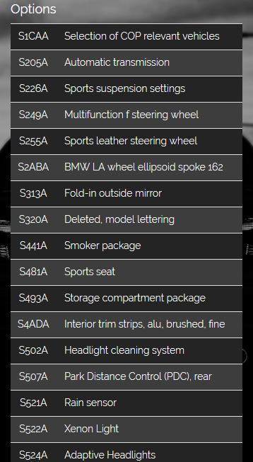 BMW VIN Decoder