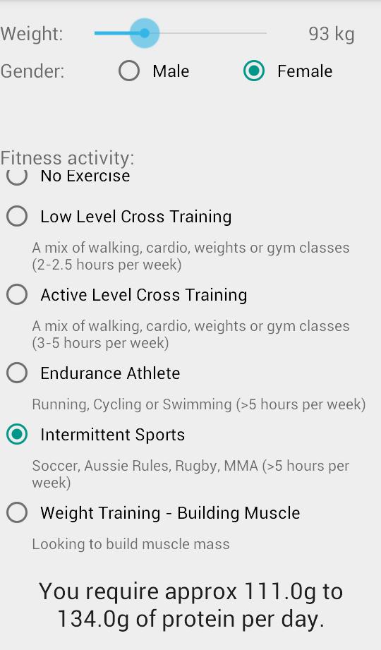 Protein calculator