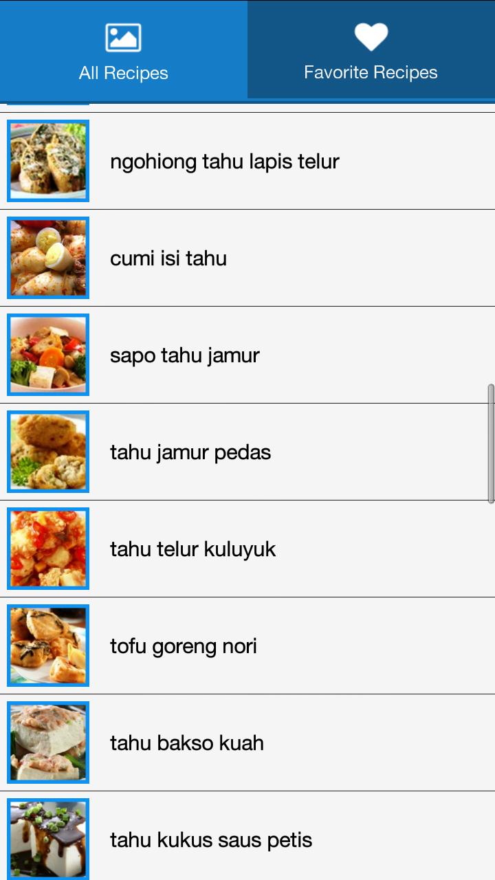 Resep Tahu Pilihan