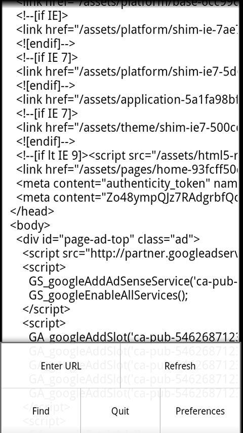 Web Page Source