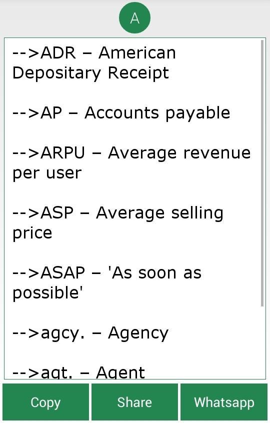 Business Finance Abbreviation