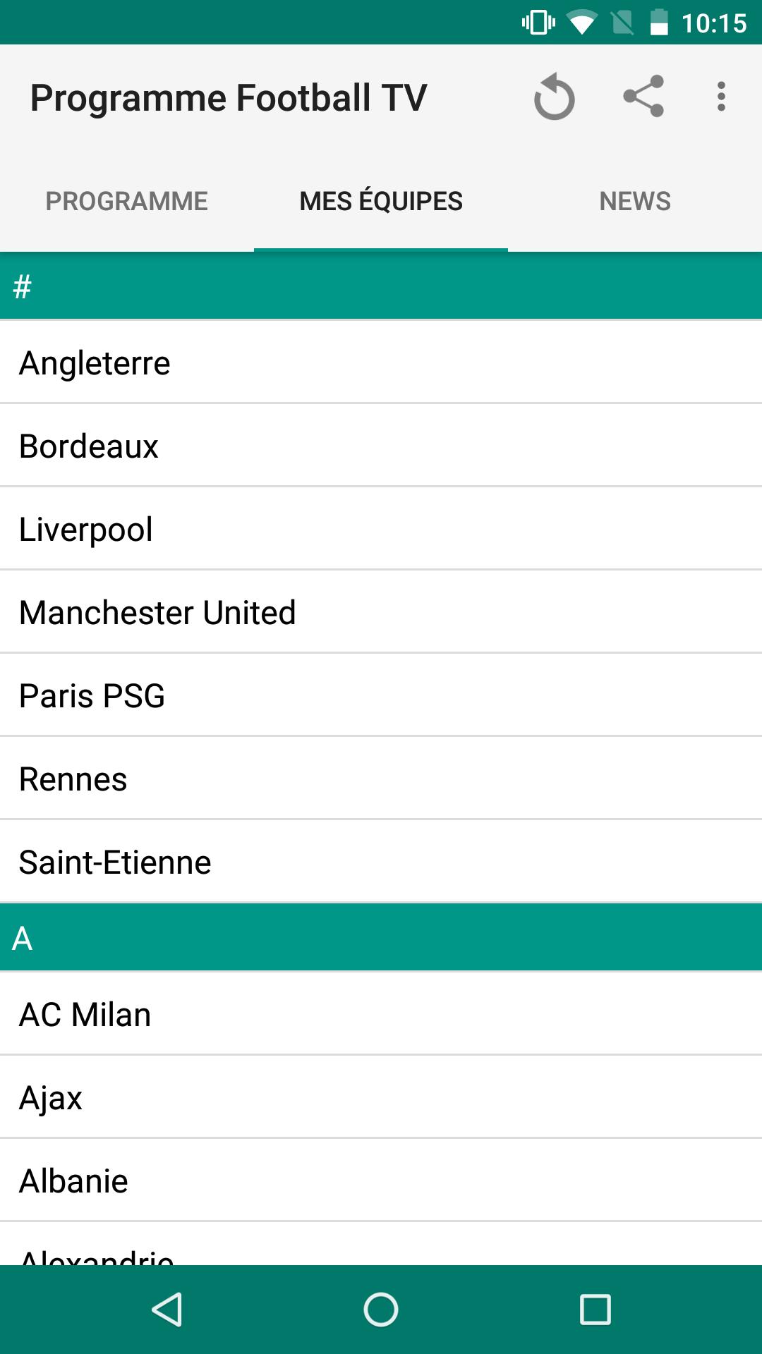 Programme Football