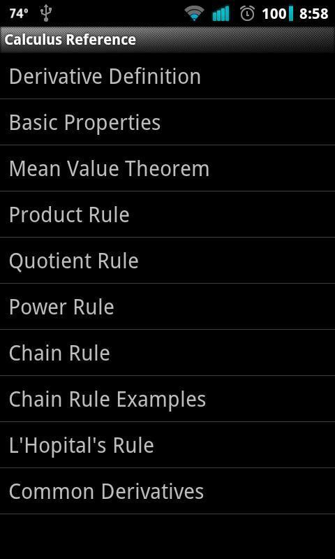 Calculus Reference