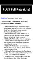 PLUS Highway Status & Rate