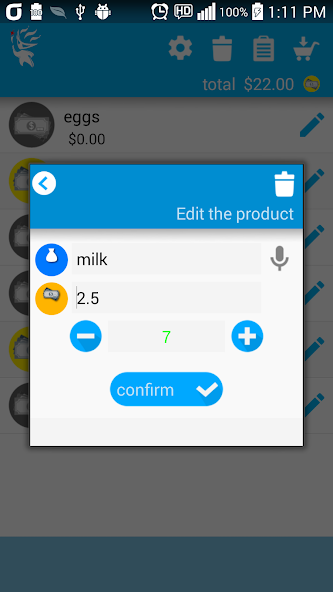 shopping list calculator