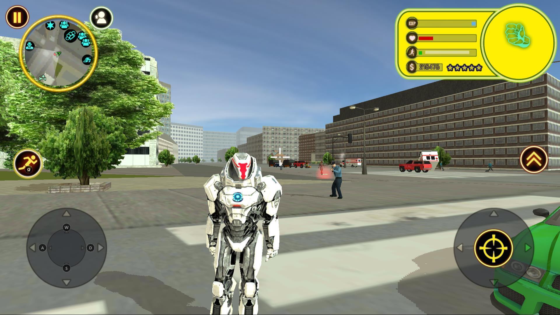 Flying Iron Hero Robot Battle City Crime