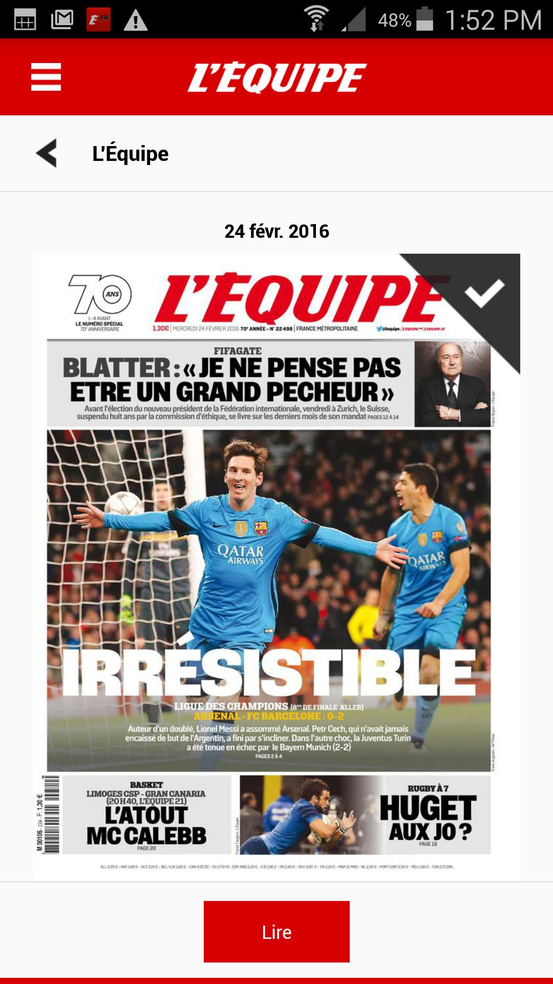 Le journal L'Equipe