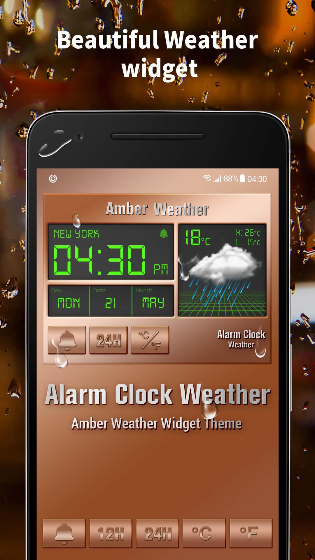 Alarm clock style weather widget