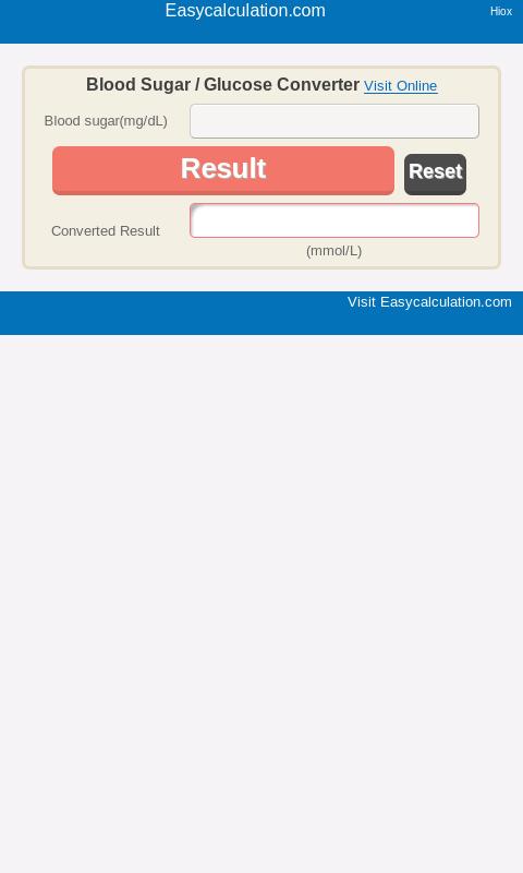 Blood Sugar/Glucose Converter