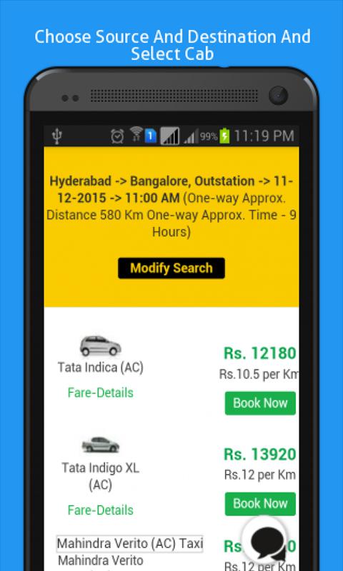 Cab Booking(Taxi) App India