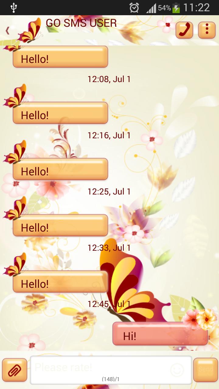 GO SMS Lovely Flowers