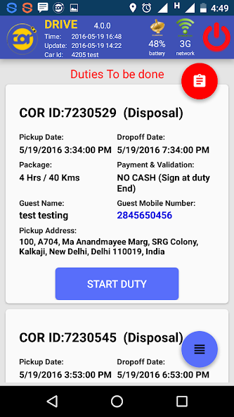 COR- Chauffeur and Vendor App