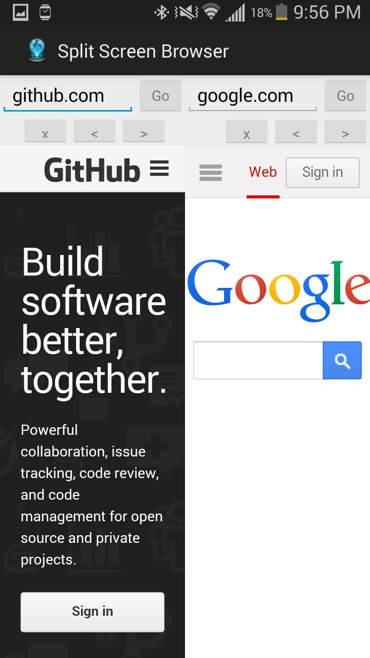 Split Screen Web Browser