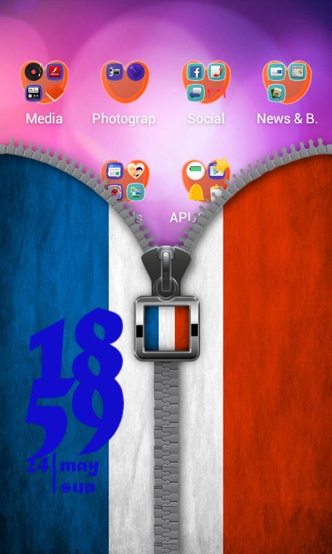 France Flag Zip Screen Lock