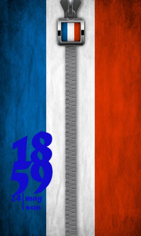 France Flag Zip Screen Lock