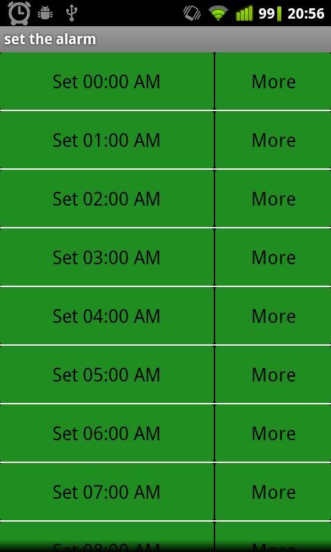 Alarm Clock WHEEL LIST am pm