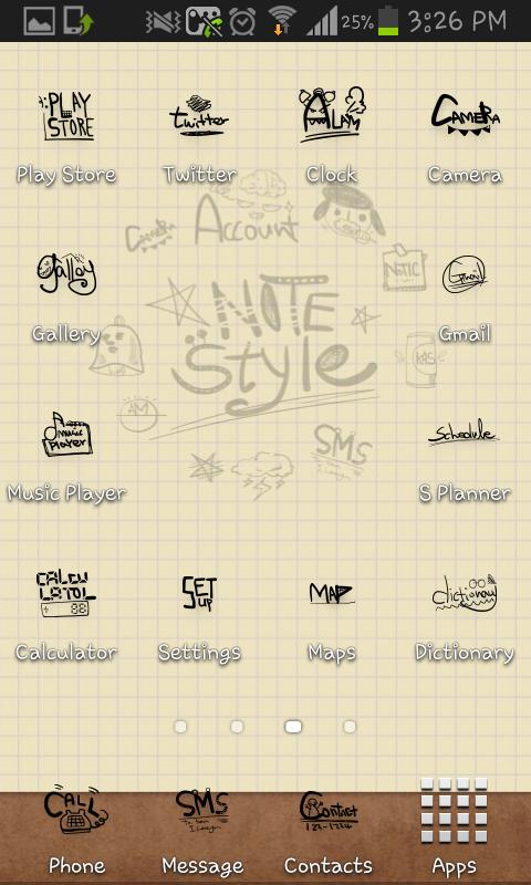 Notes style Icon theme