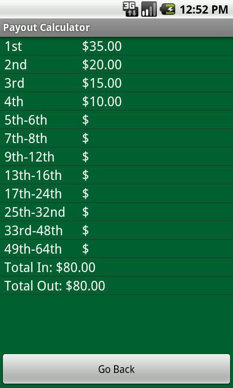 Tournament Payout Calculator