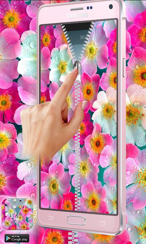 Flower Zipper Lock Screen