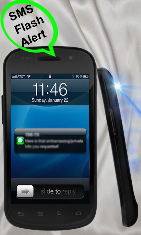 Flash alert on call and SMS