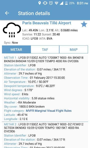 NOAA Aviation Live Sky Weather