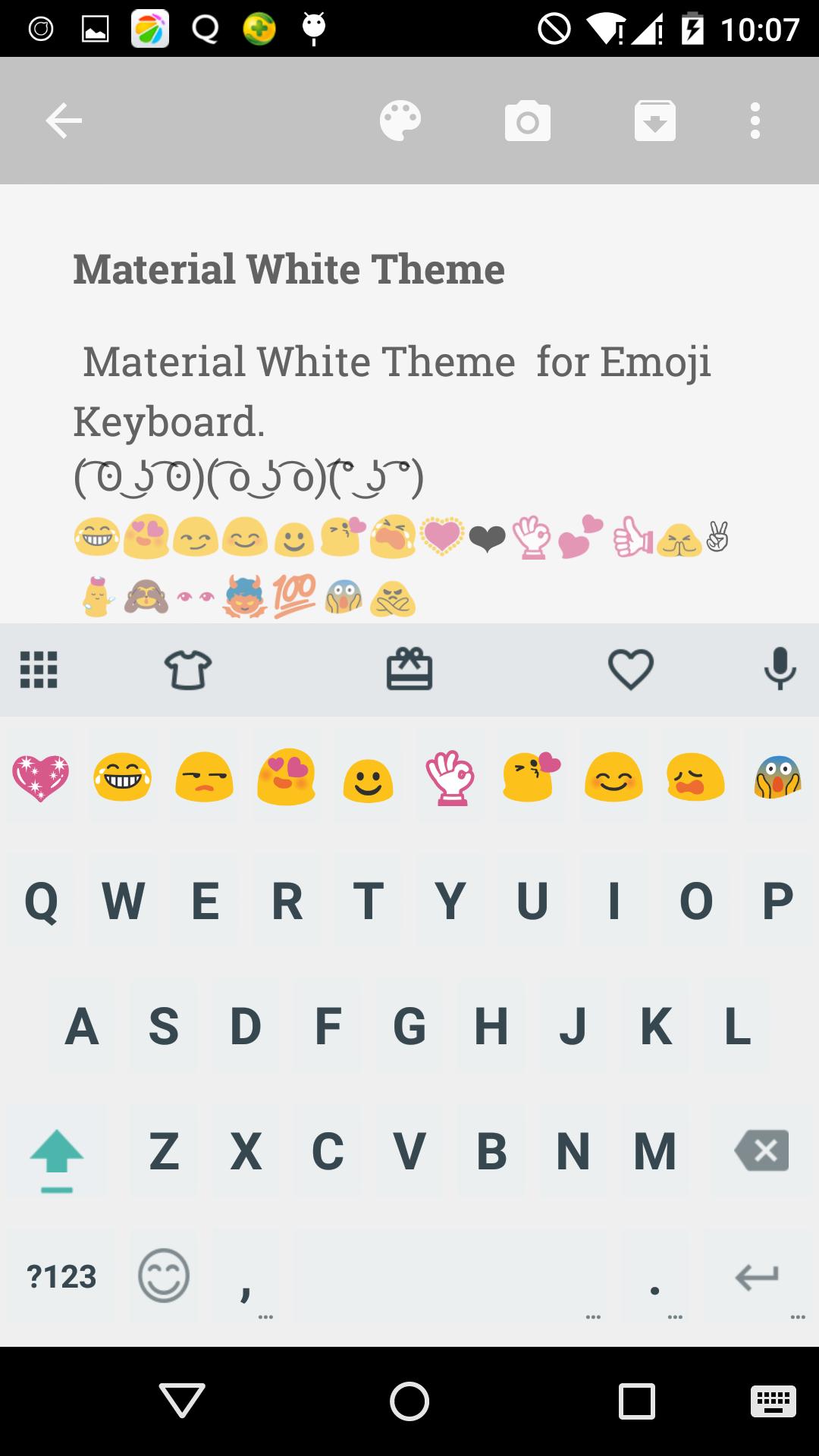 Material White Emoji Keybaord