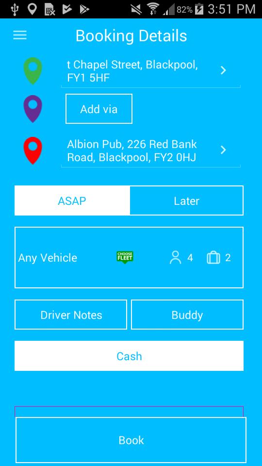 Premier Taxis Booking App