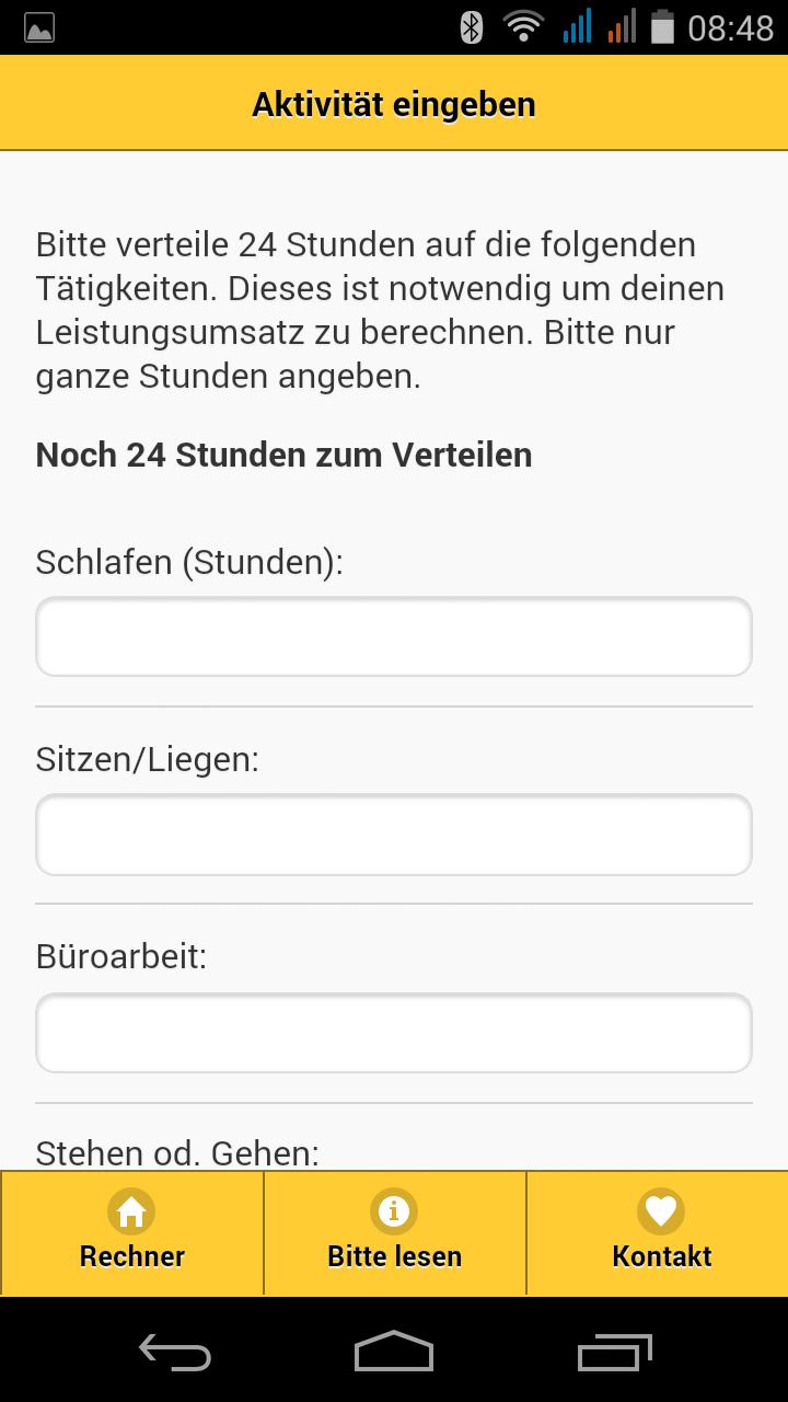 Kalorienverbrauch berechnen