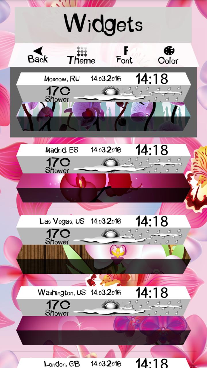 Clock Weather Widget Orchids