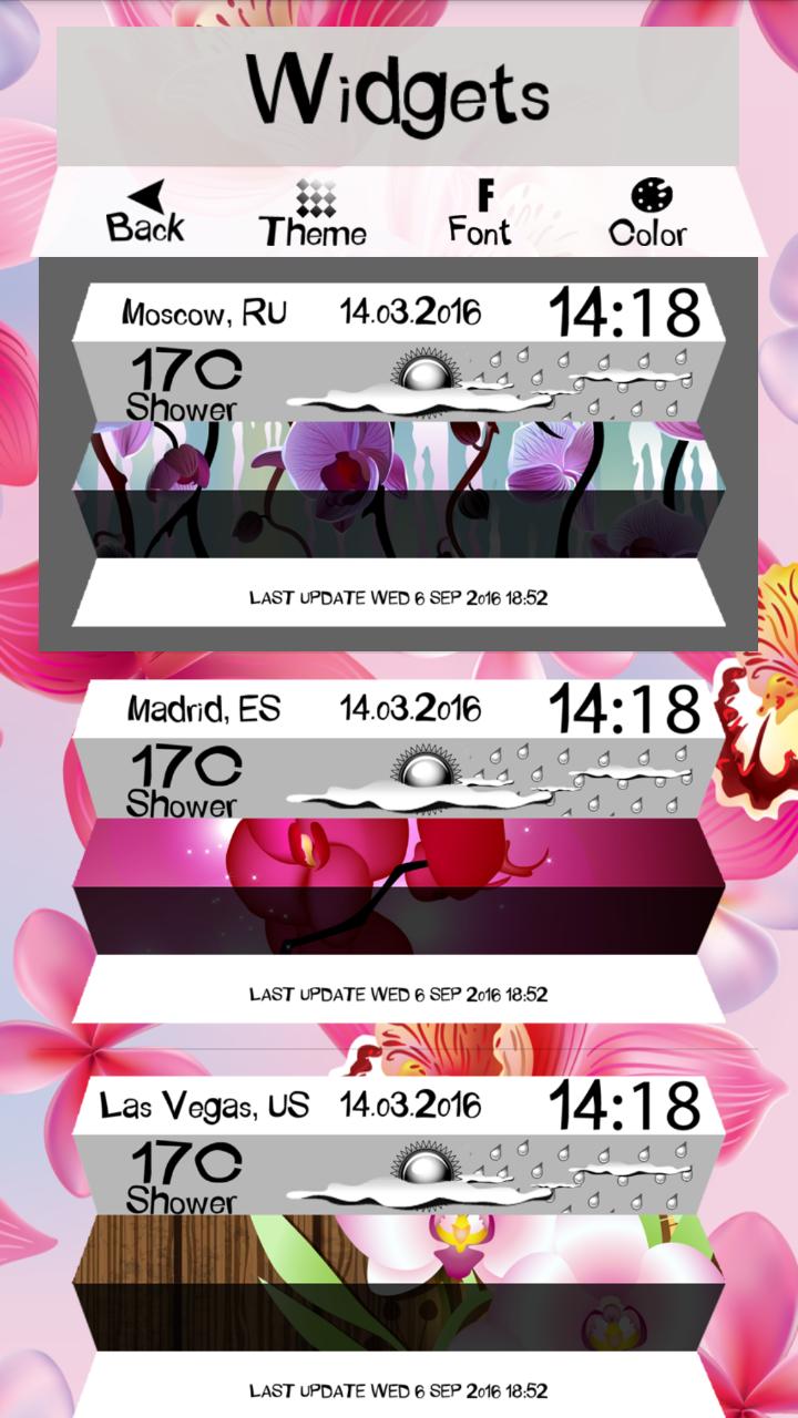 Clock Weather Widget Orchids