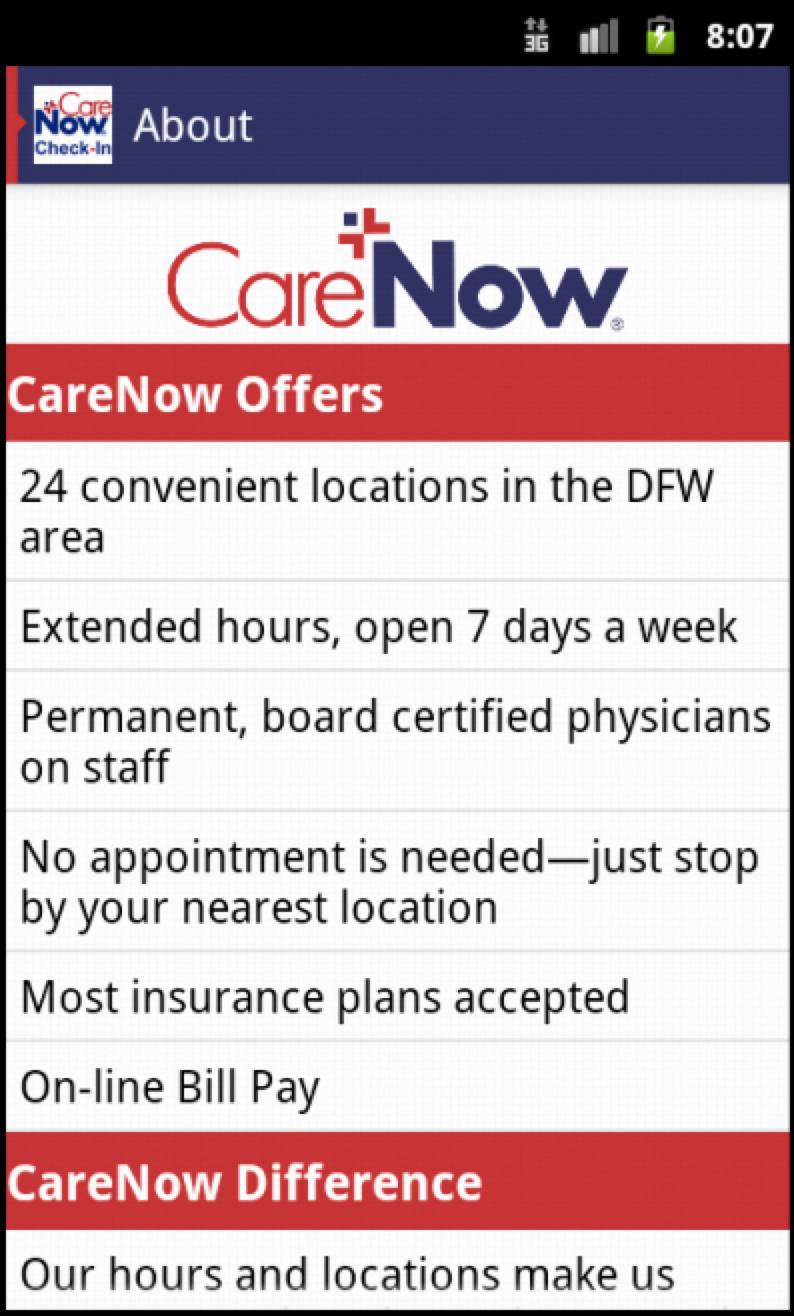 CareNow Check In