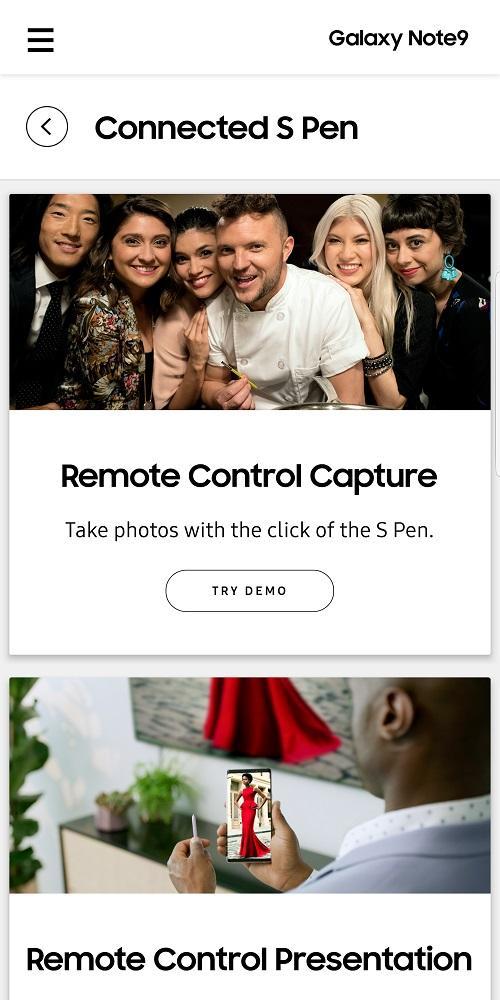 Experience app for Galaxy Note9