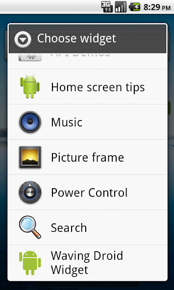 Waving Droid Widget