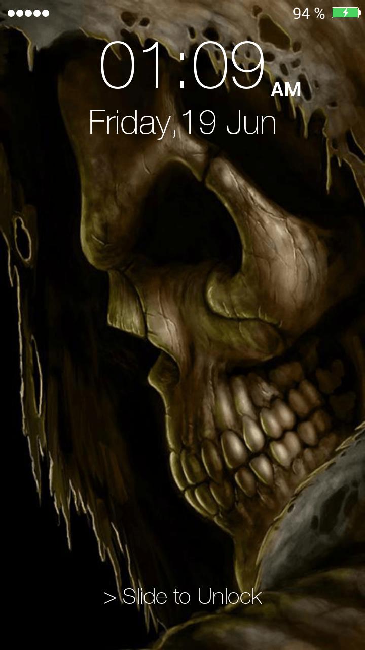 Skull Pin Lock Screen