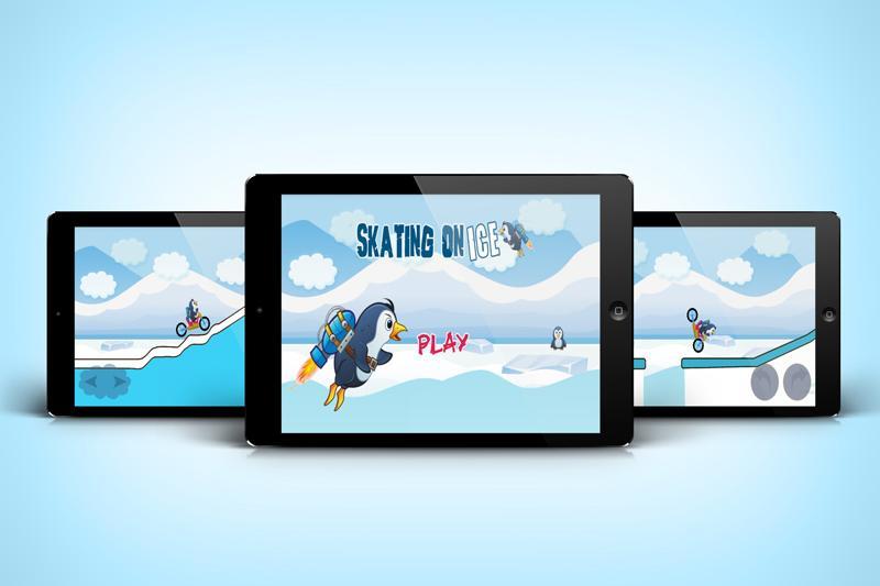 penguin Skating on ice