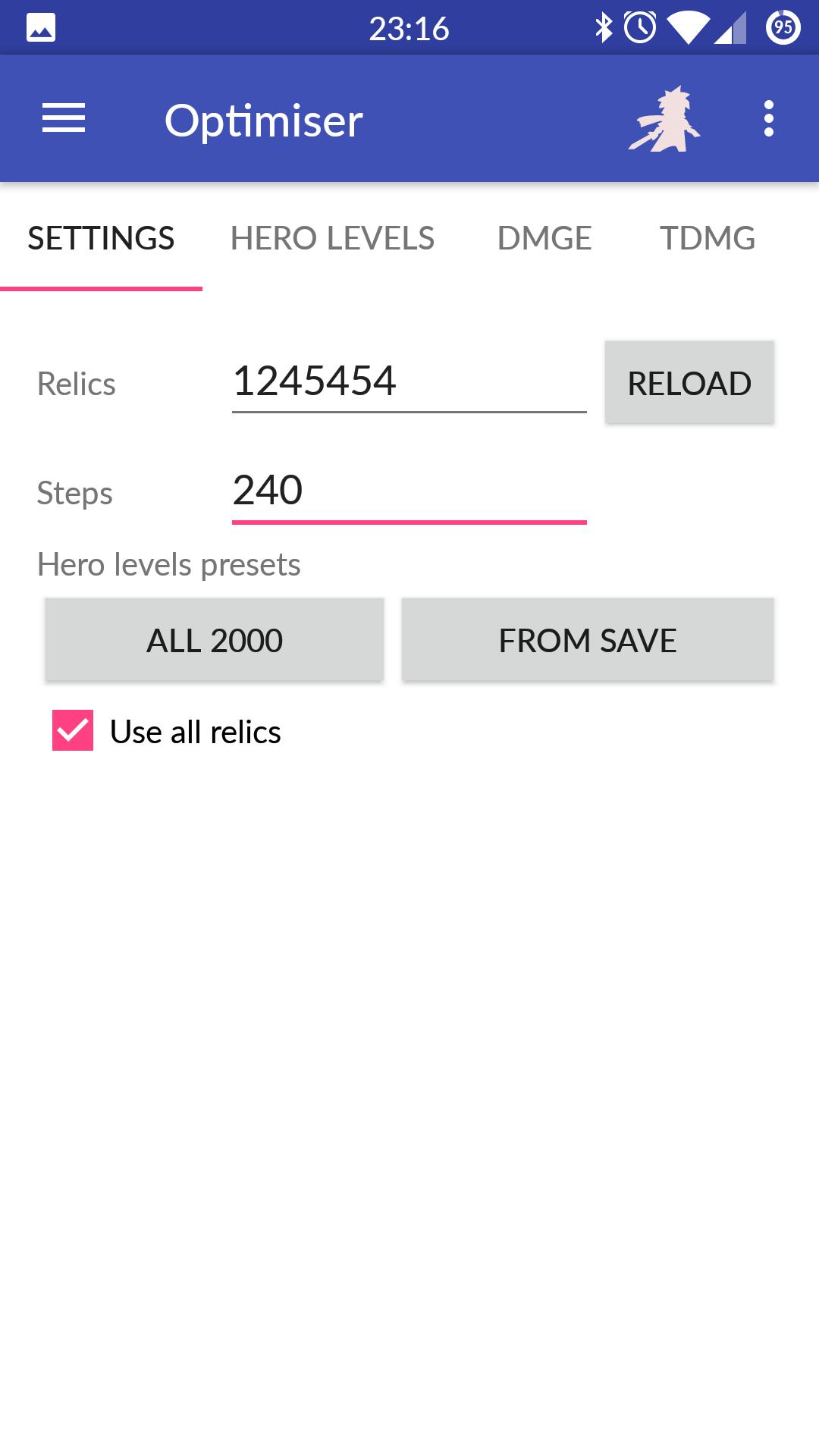 Optimiser for Tap Titans