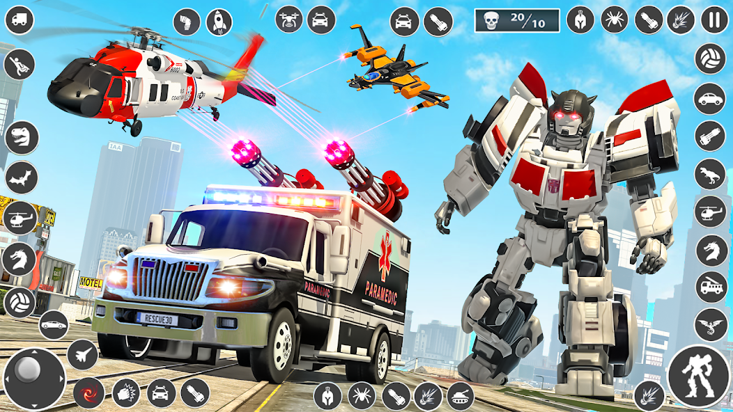 Ambulance Robot Transform Game