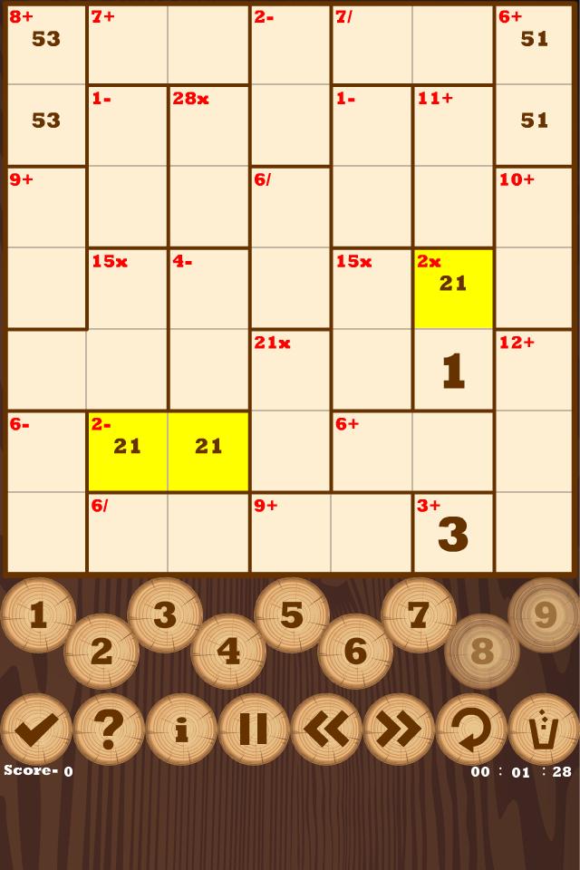 Calcudoku+Mathdoku(Sudoku)