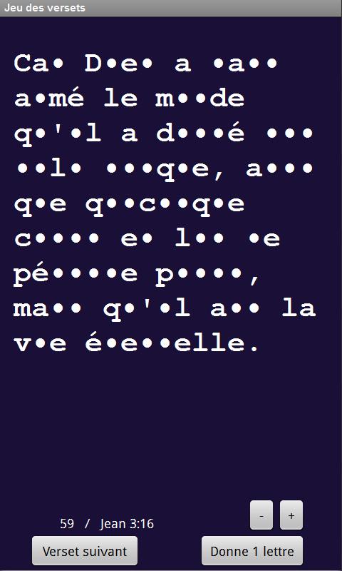 Jeu versets bibliques