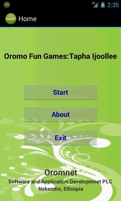 Oromo Fun Games:Tapha Ijoollee