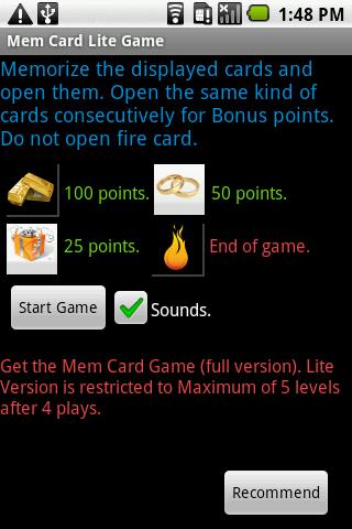 Mem Card  Free Game  - Skill