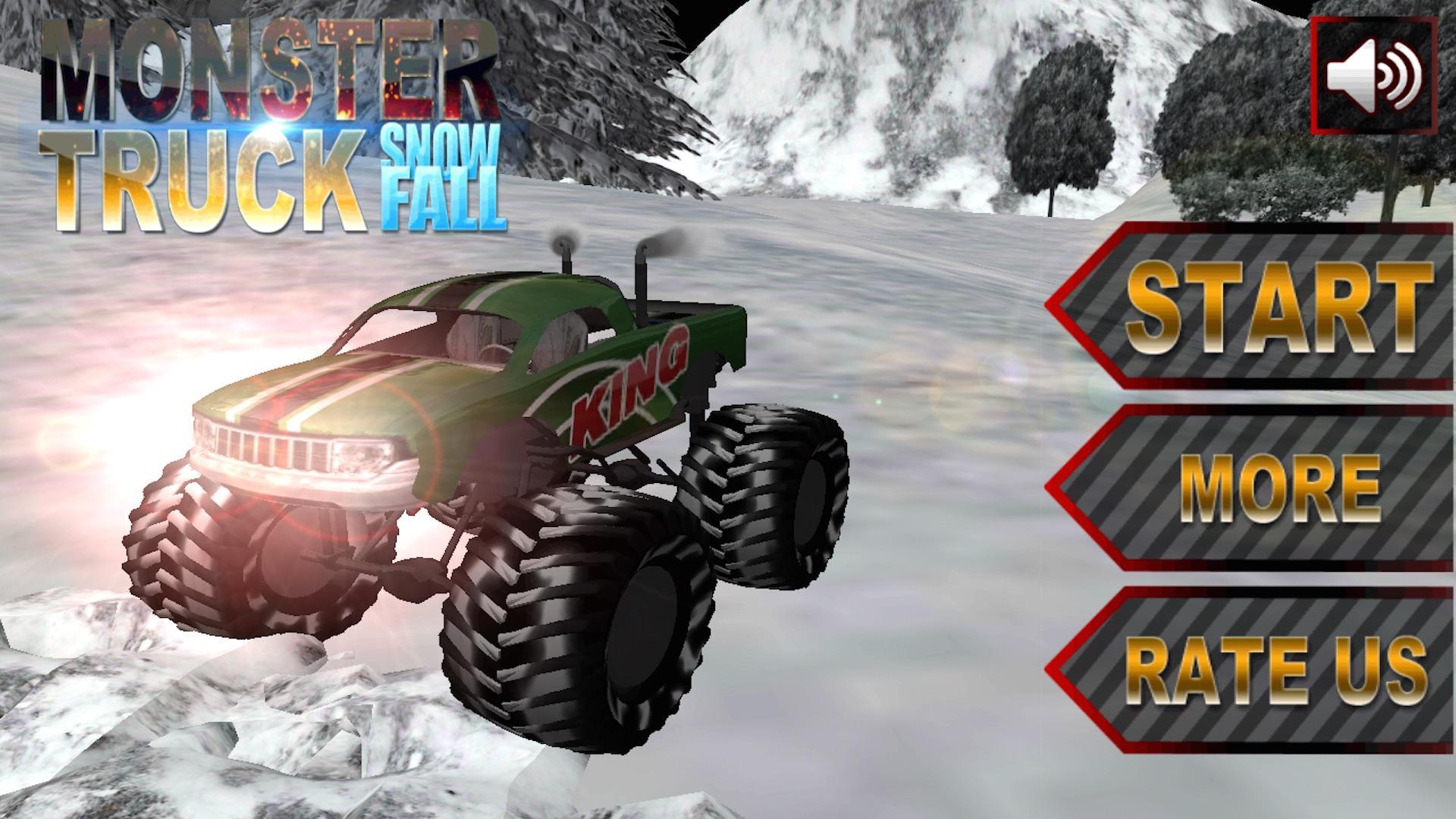 Monster Truck Snowfall Driving
